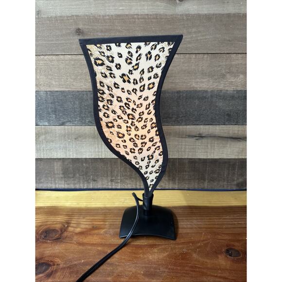 Cheetah Print Fabric Table Accent Night Light 15” Tall - Picture 2 of 10